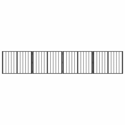 Dog Gate 4 pcs Black 80 x 60 cm Galvanised Steel