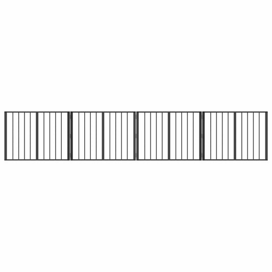 Dog Gate 4 pcs Black 80 x 60 cm Galvanised Steel