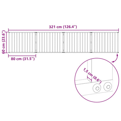 Dog Gate 4 pcs Black 80 x 60 cm Galvanised Steel