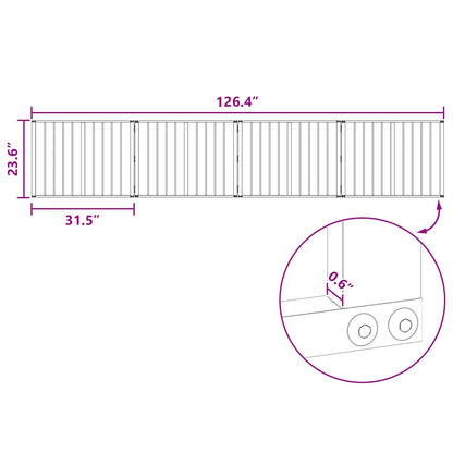 Dog Gate 4 pcs Black 80 x 60 cm Galvanised Steel