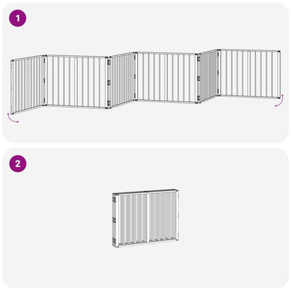 Dog Gate 6 pcs Black 80 x 60 cm Galvanised Steel