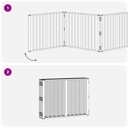 Dog Gate 8 pcs Black 80 x 60 cm Galvanised Steel