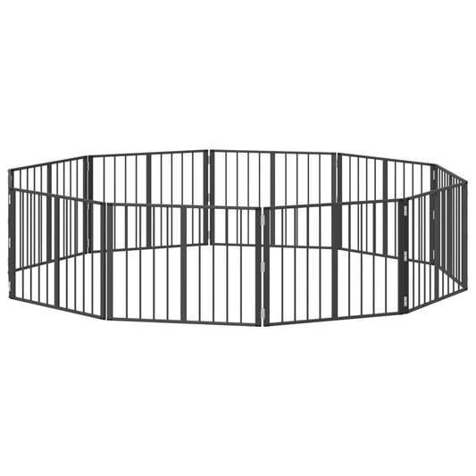 Dog Gate 10 pcs Black 80 x 60 cm Galvanised Steel