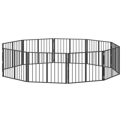Dog Gate 10 pcs Black 80 x 60 cm Galvanised Steel