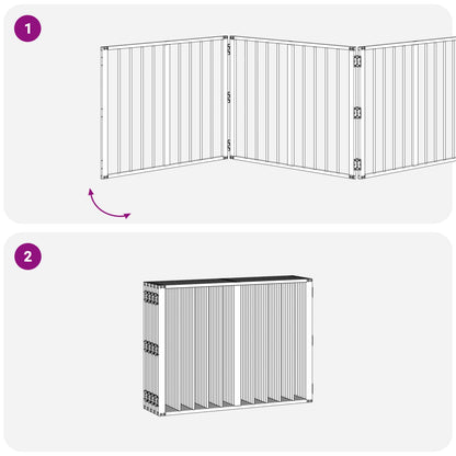 Dog Gate 10 pcs Black 80 x 60 cm Galvanised Steel