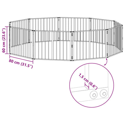 Dog Gate 10 pcs Black 80 x 60 cm Galvanised Steel