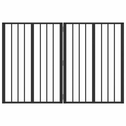 Dog Gate 2 pcs Black 60 x 80 cm Galvanised Steel