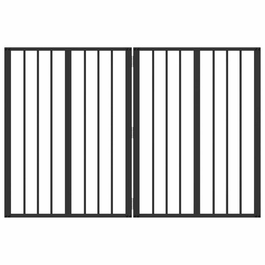 Dog Gate 2 pcs Black 60 x 80 cm Galvanised Steel