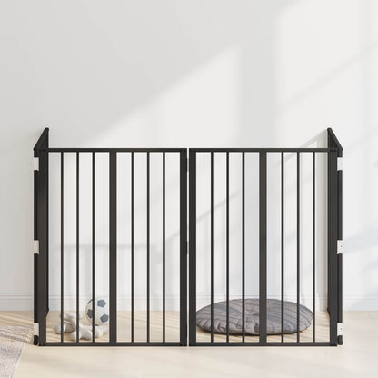 Dog Gate 4 pcs Black 60 x 80 cm Galvanised Steel
