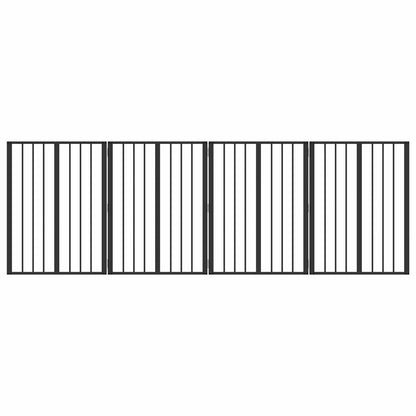 Dog Gate 4 pcs Black 60 x 80 cm Galvanised Steel