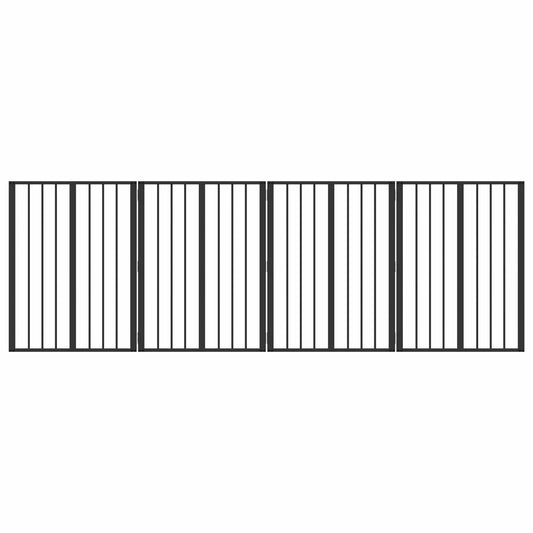 Dog Gate 4 pcs Black 60 x 80 cm Galvanised Steel