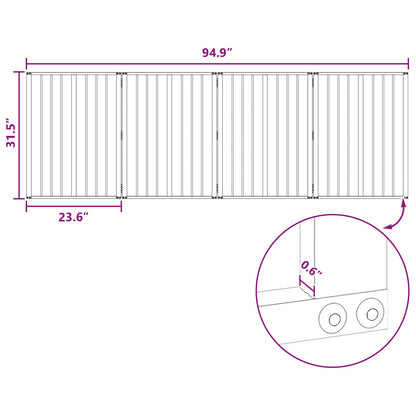 Dog Gate 4 pcs Black 60 x 80 cm Galvanised Steel