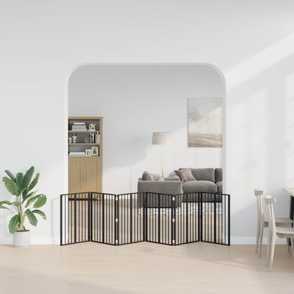 Dog Gate 6 pcs Black 60 x 80 cm Galvanised Steel