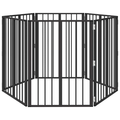 Dog Gate 6 pcs Black 60 x 80 cm Galvanised Steel
