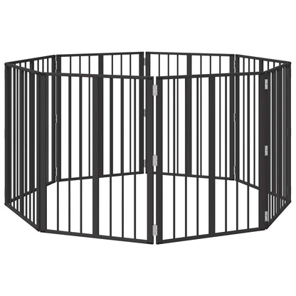 Dog Gate 8 pcs Black 60 x 80 cm Galvanised Steel