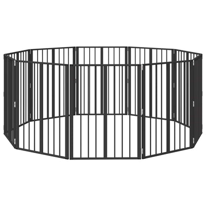 Dog Gate 10 pcs Black 60 x 80 cm Galvanised Steel
