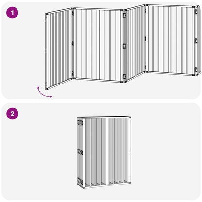 Dog Gate 10 pcs Black 60 x 80 cm Galvanised Steel