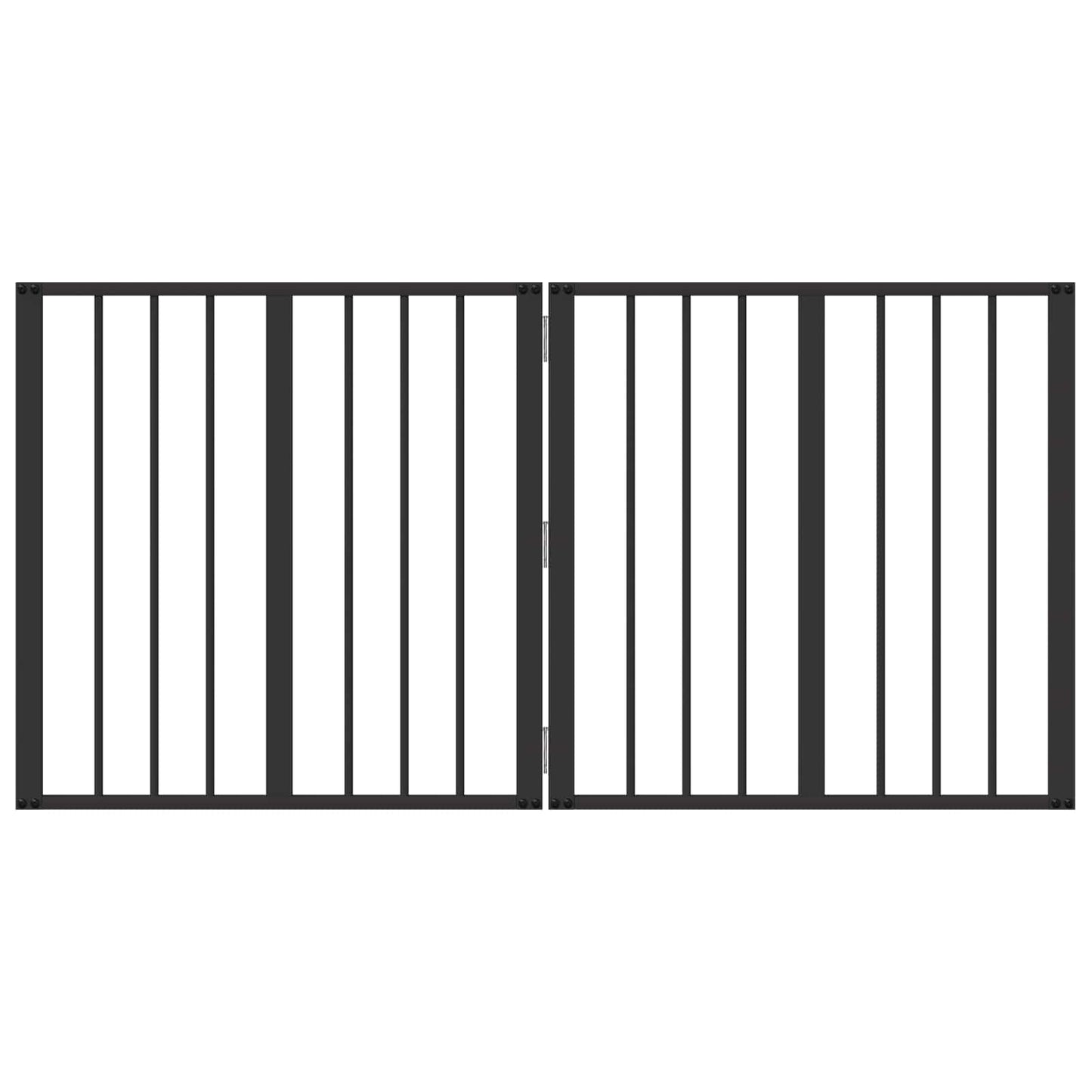 Dog Gate 2 pcs Black 60 x 60 cm Galvanised Steel