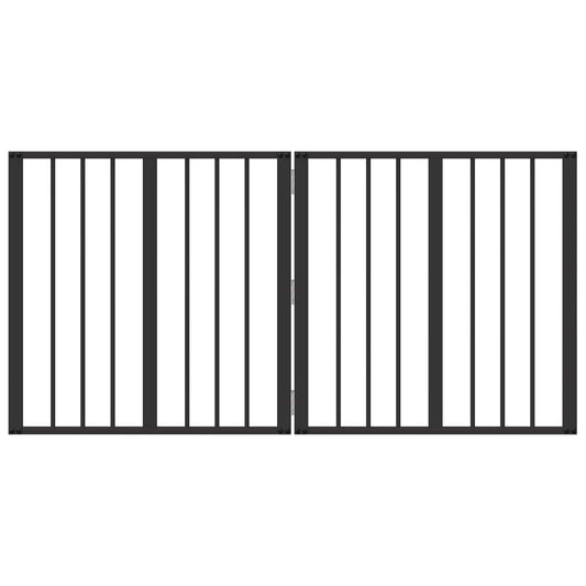 Dog Gate 2 pcs Black 60 x 60 cm Galvanised Steel