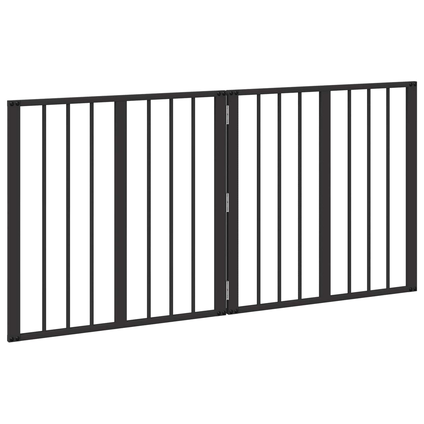 Dog Gate 2 pcs Black 60 x 60 cm Galvanised Steel