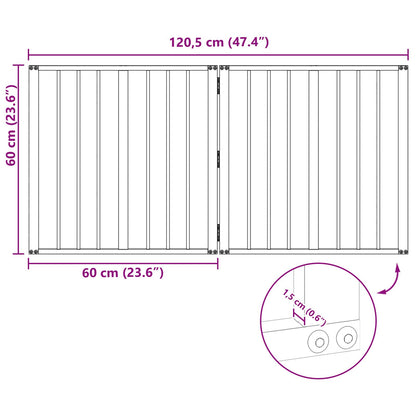 Dog Gate 2 pcs Black 60 x 60 cm Galvanised Steel