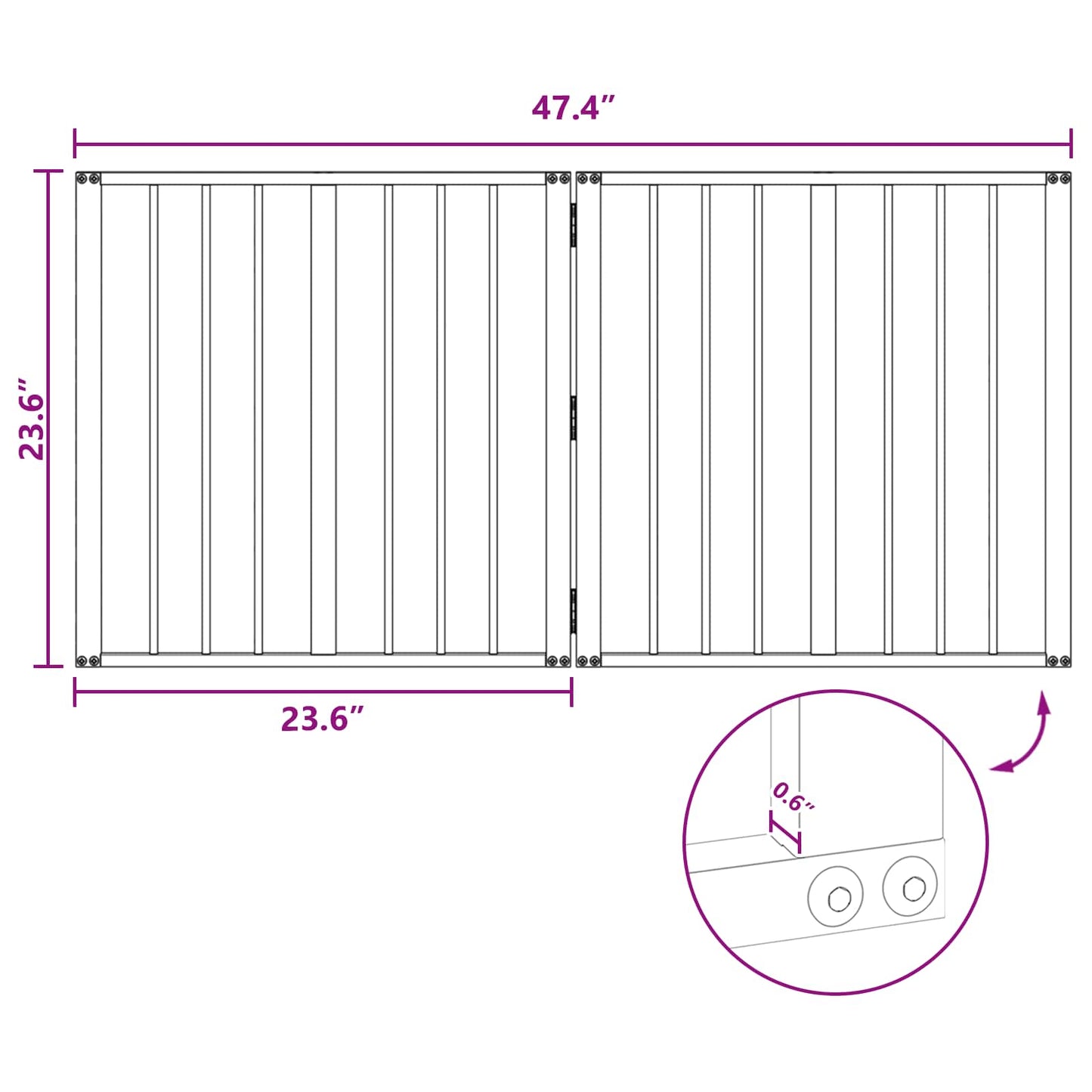 Dog Gate 2 pcs Black 60 x 60 cm Galvanised Steel