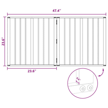 Dog Gate 2 pcs Black 60 x 60 cm Galvanised Steel