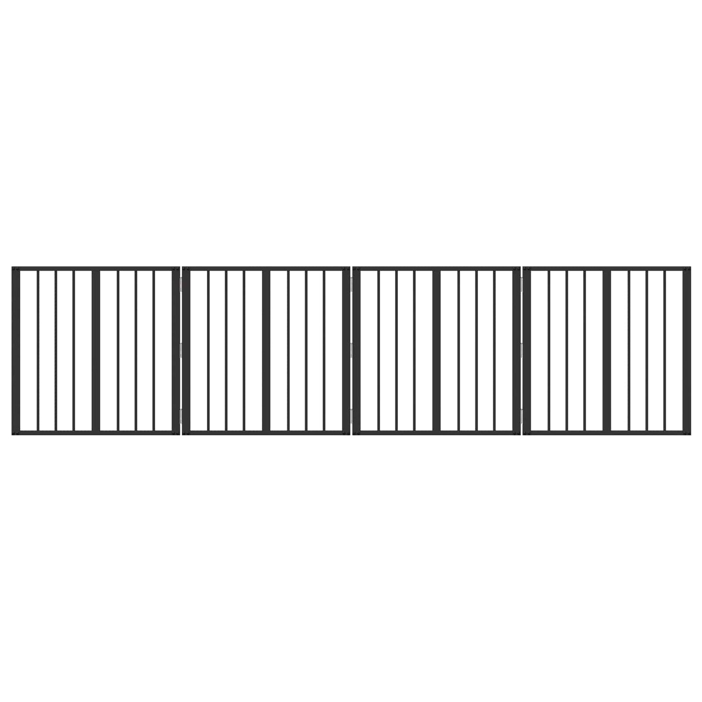 Dog Gate 4 pcs Black 60 x 60 cm Galvanised Steel