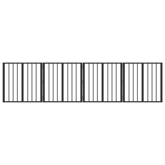 Dog Gate 4 pcs Black 60 x 60 cm Galvanised Steel