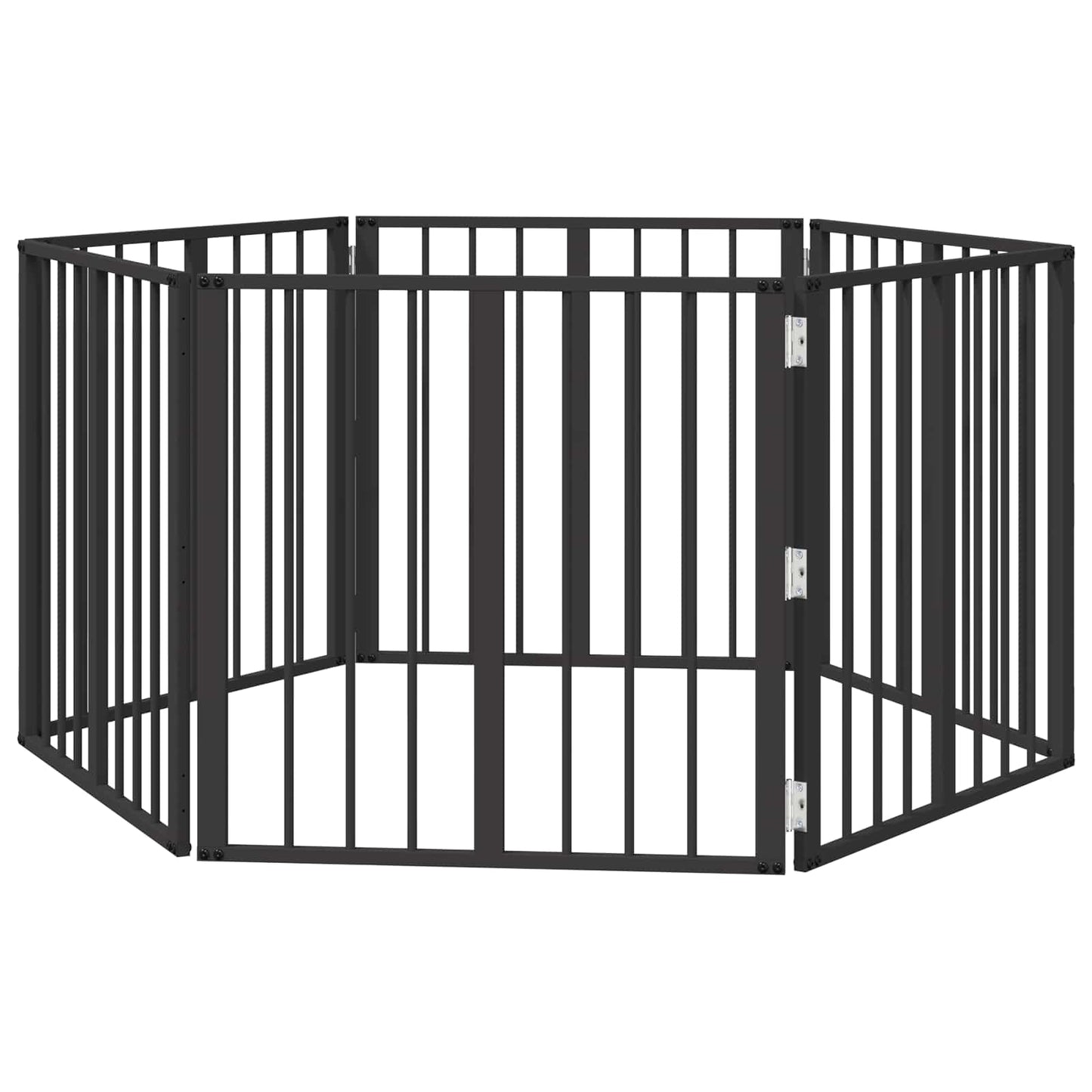 Dog Gate 6 pcs Black 60 x 60 cm Galvanised Steel