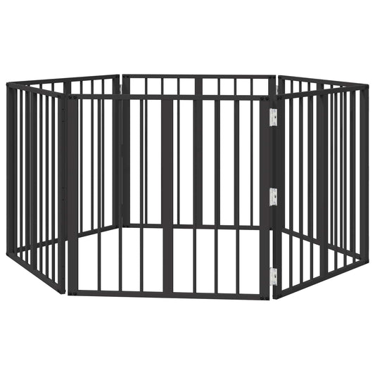 Dog Gate 6 pcs Black 60 x 60 cm Galvanised Steel