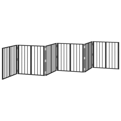 Dog Gate 6 pcs Black 60 x 60 cm Galvanised Steel