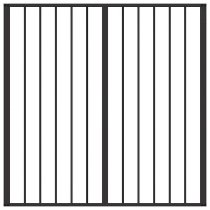 Dog Gate 6 pcs Black 60 x 60 cm Galvanised Steel