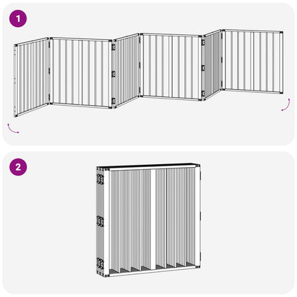 Dog Gate 6 pcs Black 60 x 60 cm Galvanised Steel