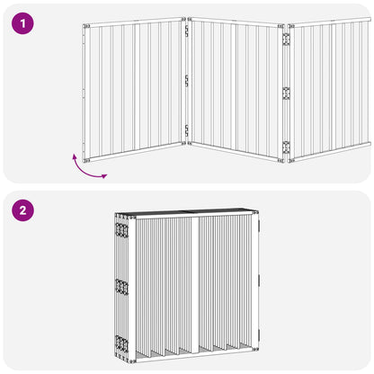Dog Gate 8 pcs Black 60 x 60 cm Galvanised Steel