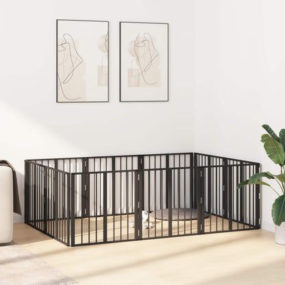 Dog Gate 10 pcs Black 60 x 60 cm Galvanised Steel