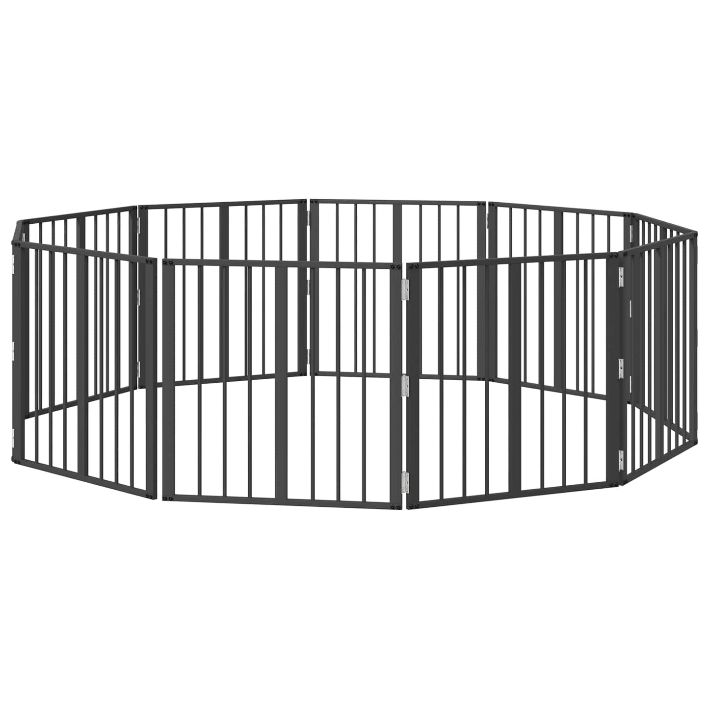 Dog Gate 10 pcs Black 60 x 60 cm Galvanised Steel