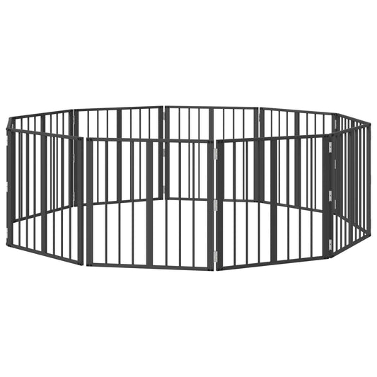 Dog Gate 10 pcs Black 60 x 60 cm Galvanised Steel