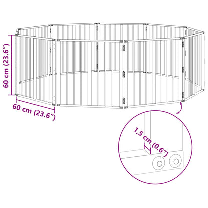 Dog Gate 10 pcs Black 60 x 60 cm Galvanised Steel