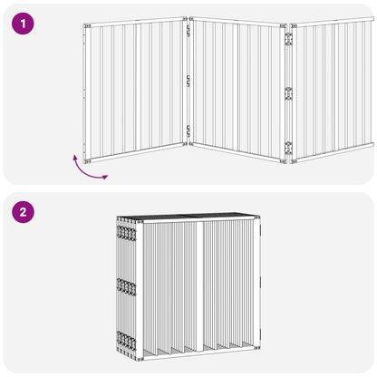 Dog Gate 12 pcs Black 60 x 60 cm Galvanised Steel