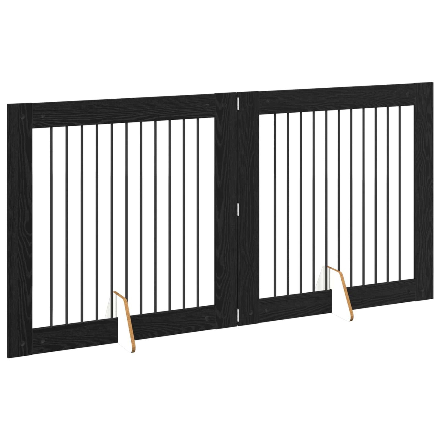 Dog Gate with Stands 2 pcs Black Oak 100 x 100 cm