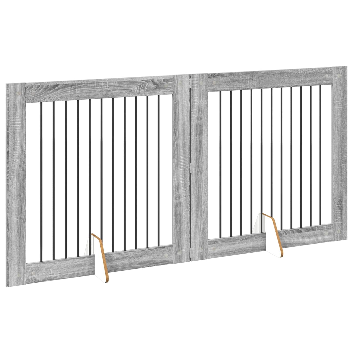 Dog Gate with Stands 2 pcs Grey Sonoma 100 x 100 cm