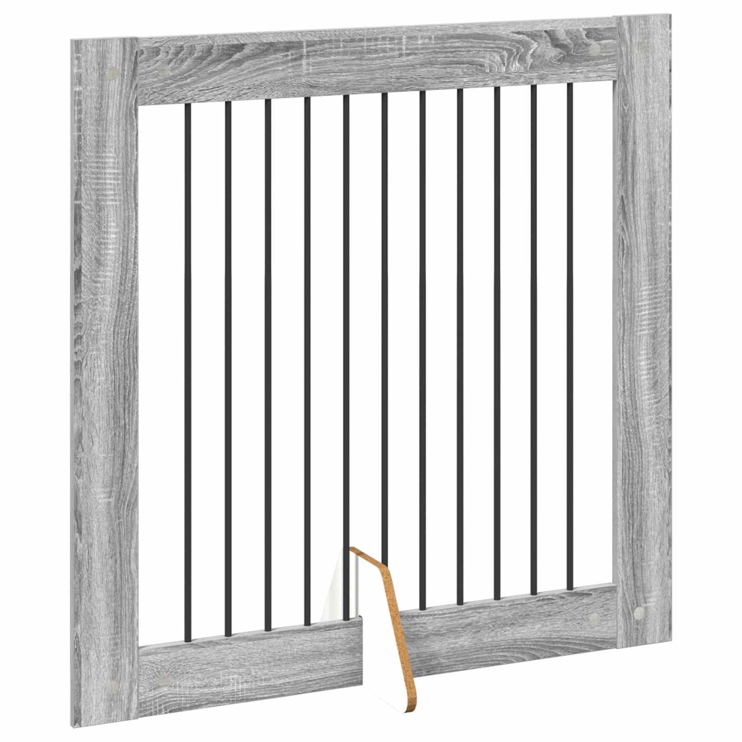 Foldable Dog Gate with Stands 2 pcs Grey Sonoma 200.5 cm