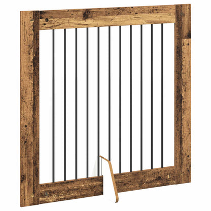 Foldable Dog Gate with Stands 2 pcs Old Wood 200.5 cm