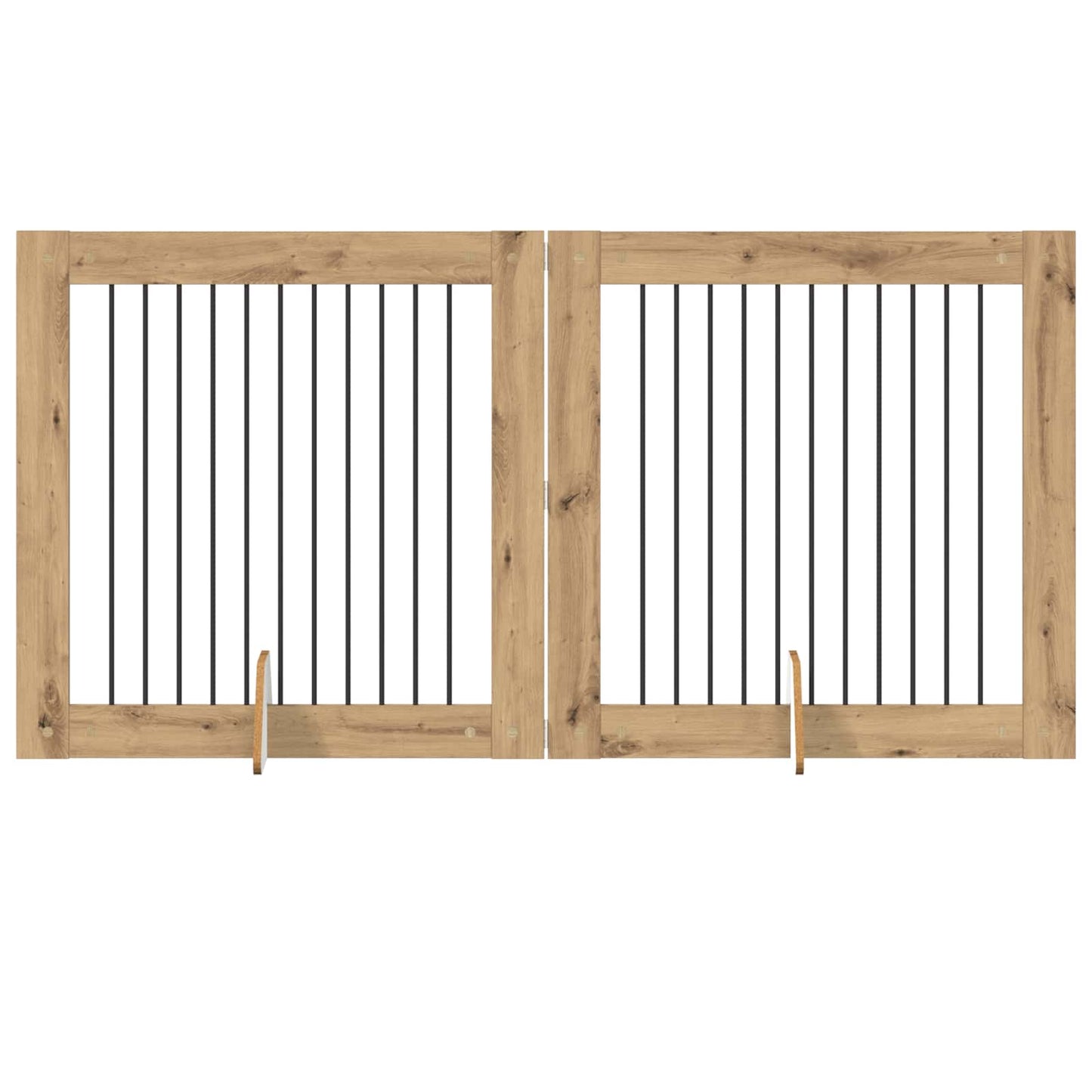 Foldable Dog Gate with Stands 2 pcs Artisan Oak 200.5 cm