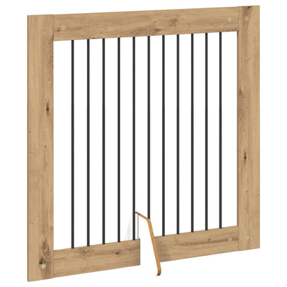 Foldable Dog Gate with Stands 2 pcs Artisan Oak 200.5 cm