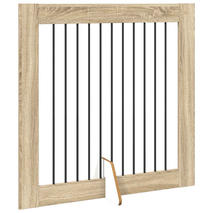 Foldable Dog Gate with Stands 4 pcs Sonoma Oak 401 cm