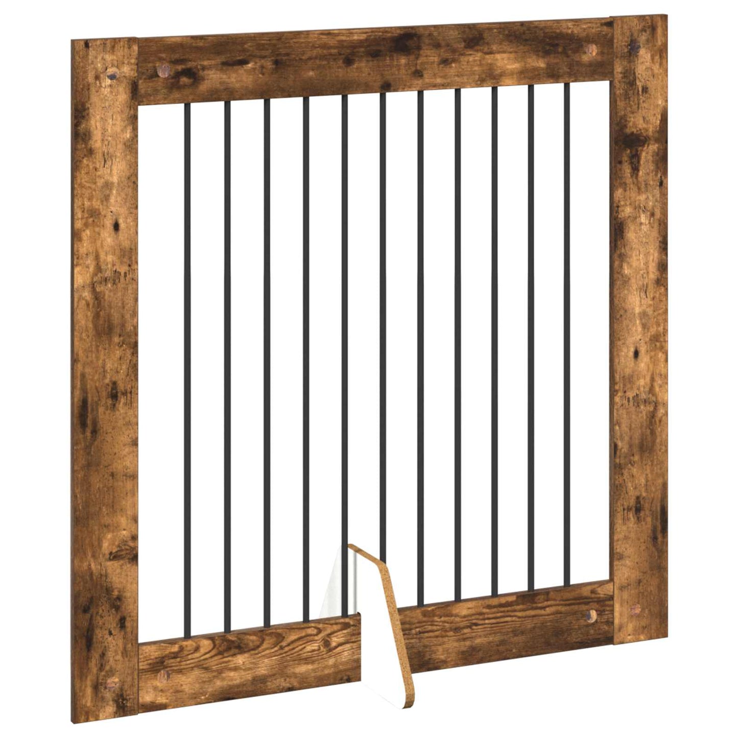Foldable Dog Gate with Stands 4 pcs Smoked Oak 401 cm