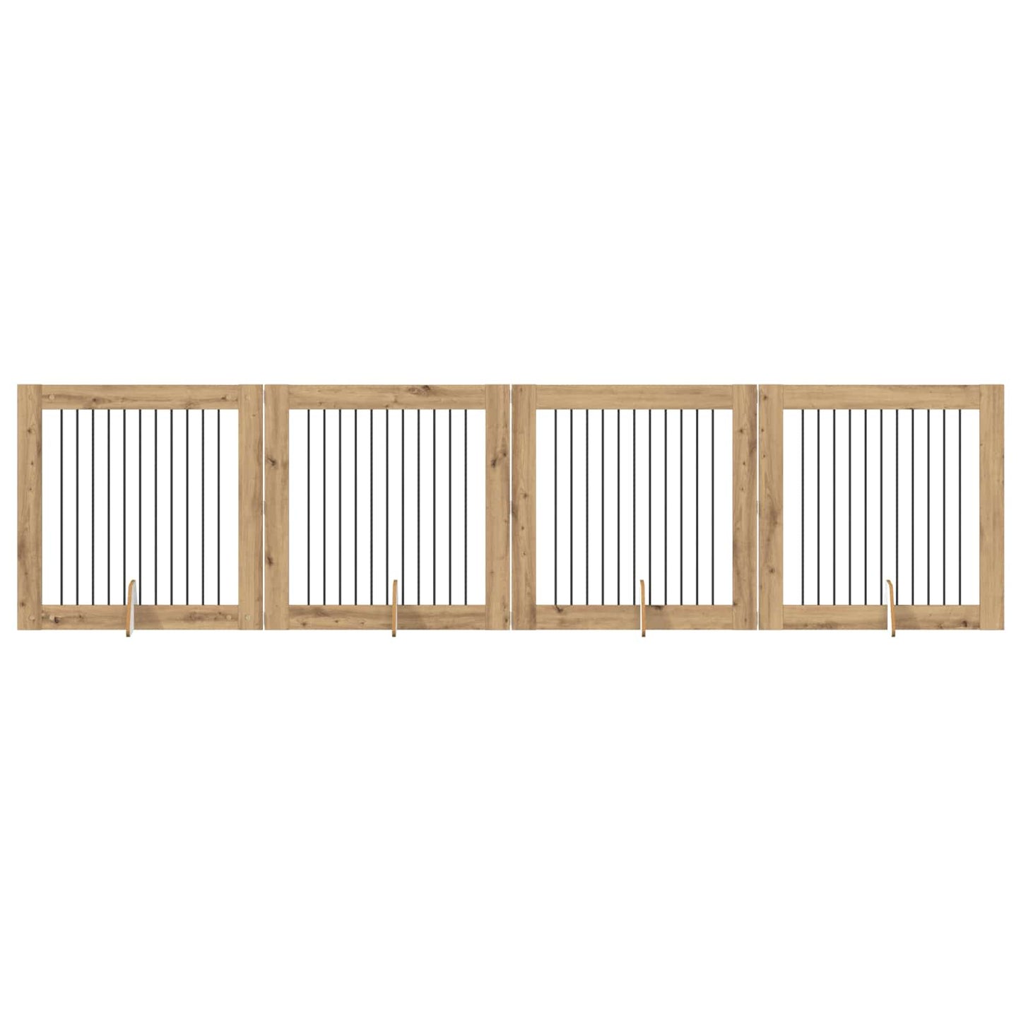 Foldable Dog Gate with Stands 4 pcs Artisan Oak 401 cm
