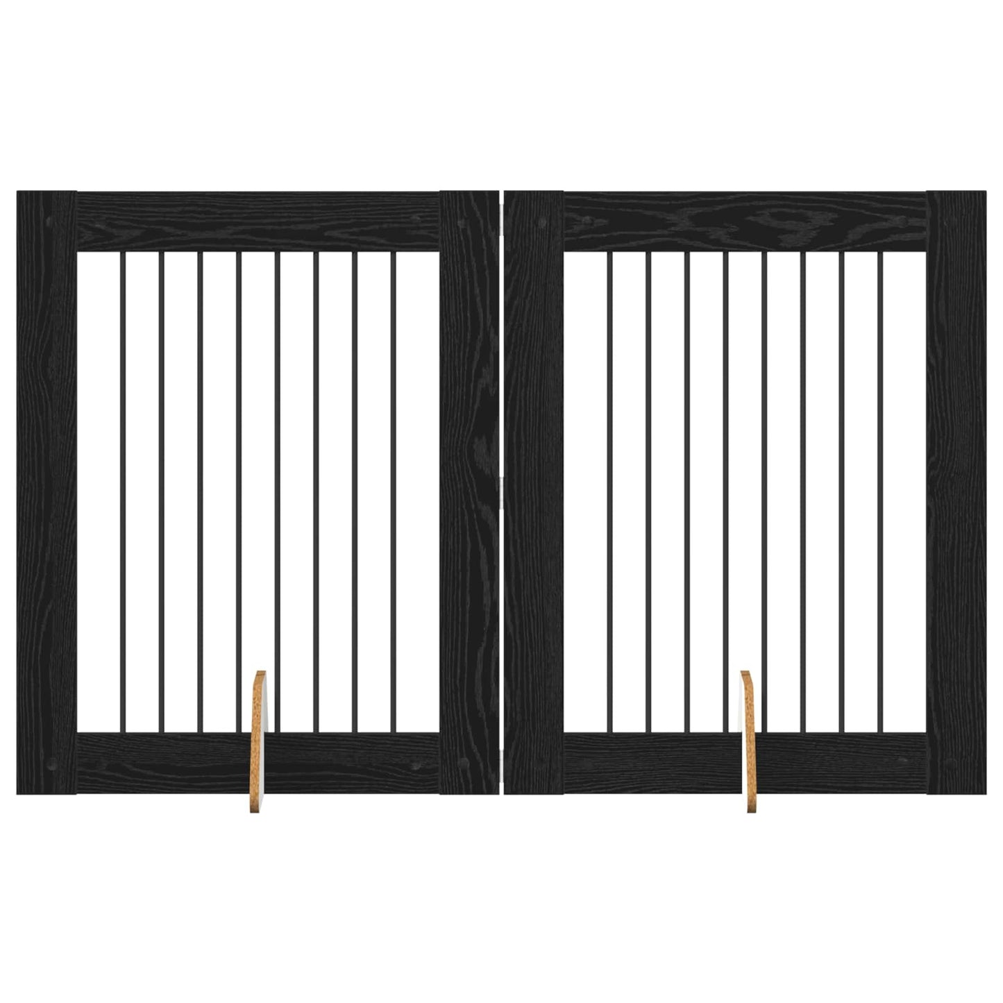Dog Gate with Stands 2 pcs Black Oak 80 x 100 cm